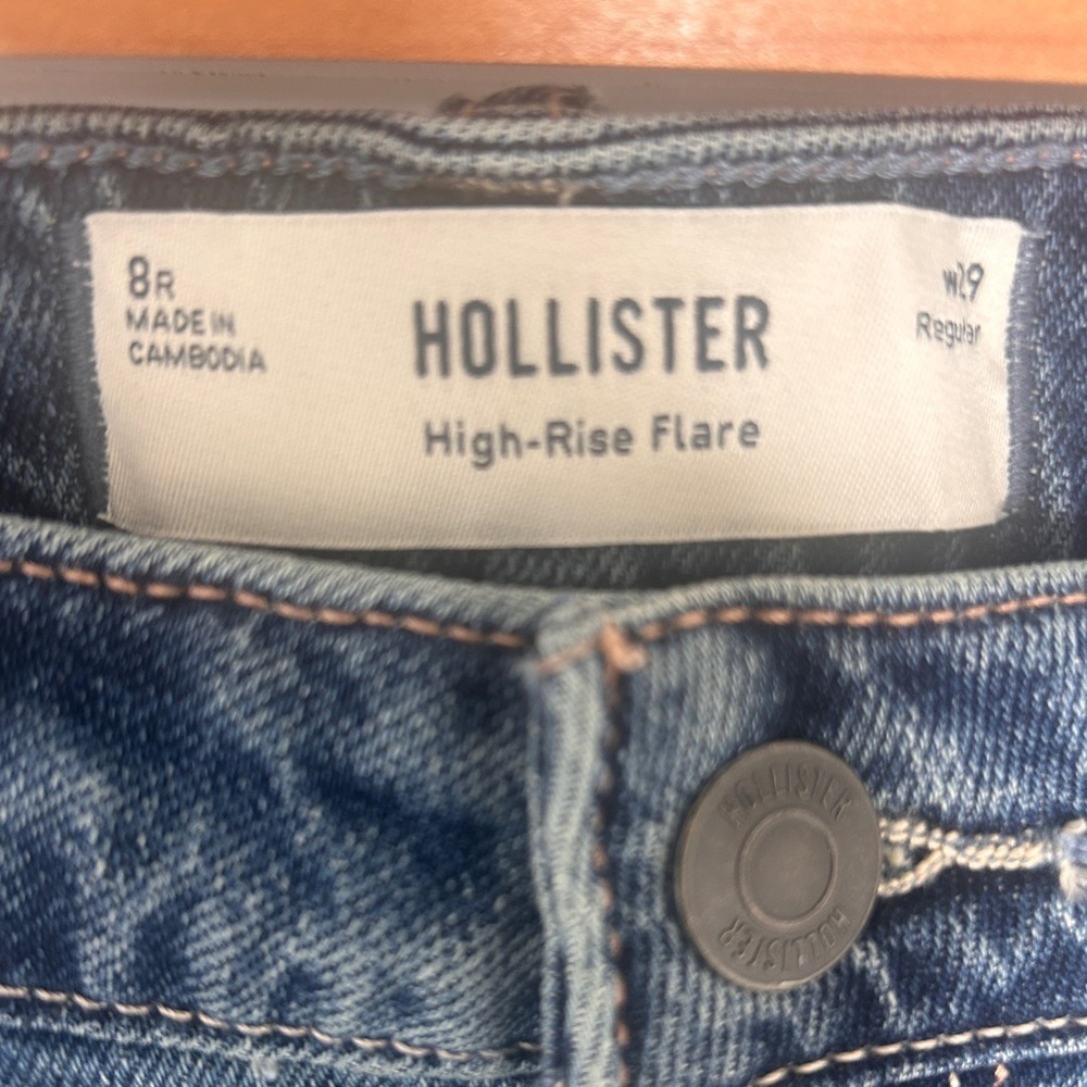 Hollister Women’s High Rise Medium Wash Flare Jeans, Sz. 8R NEW WITH TAGS - Picture 10 of 13